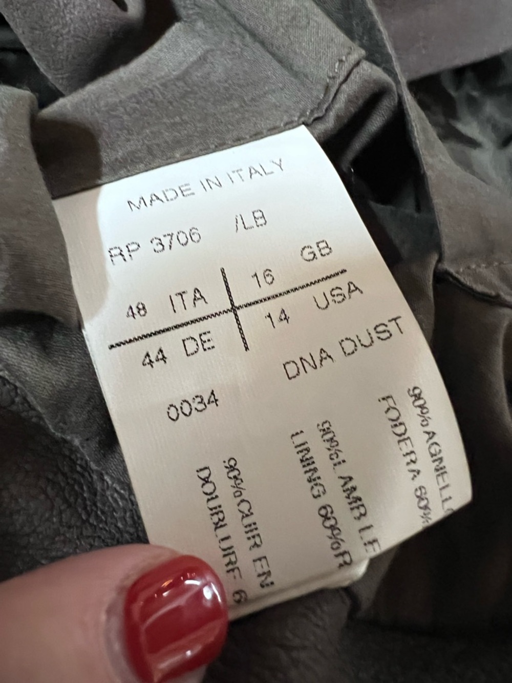 RICK OWENS Max-Style Lamb Leather Distressed Leather Moto Jacket in Dust, 48/14 - Picture 16 of 16